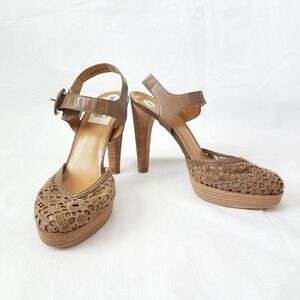 Stuart Weitzman Tan Leather Heels Made in Spain